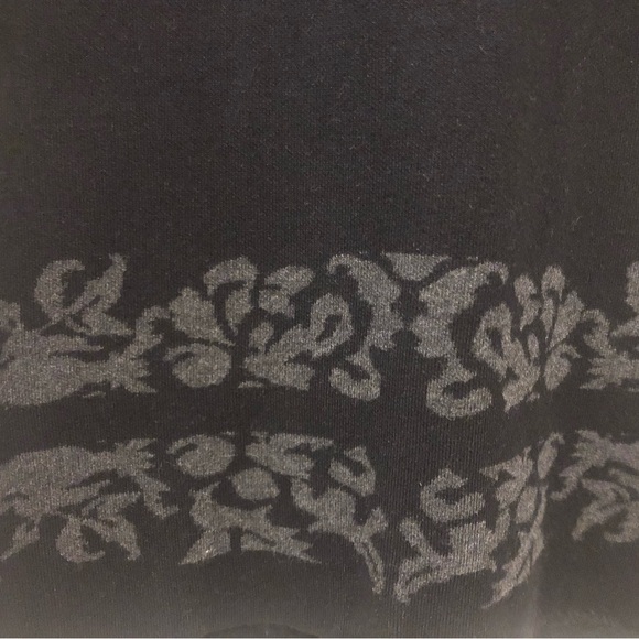 Long Sleeve Black Sweater Dress with Grey Motifs (New - nwot) - Picture 3 of 8